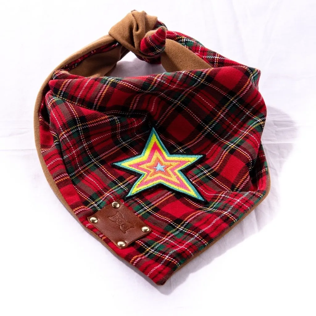 Timpa Tartan Dog Bandana | Red