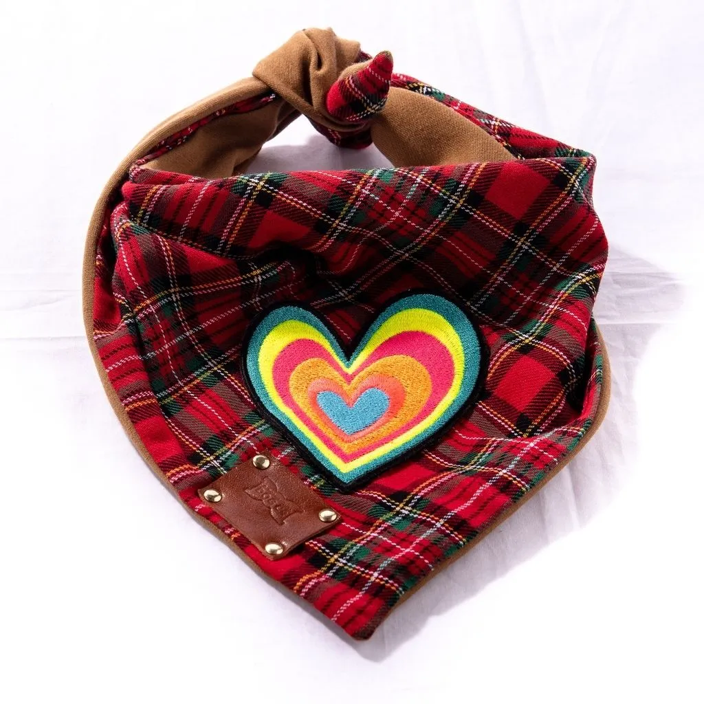 Timpa Tartan Dog Bandana | Red