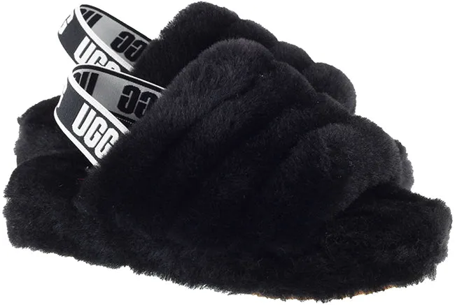 Ugg Boots Kids Fluff Yeah Slide Black