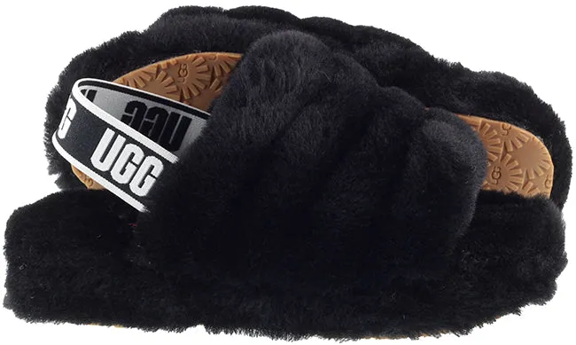 Ugg Boots Kids Fluff Yeah Slide Black