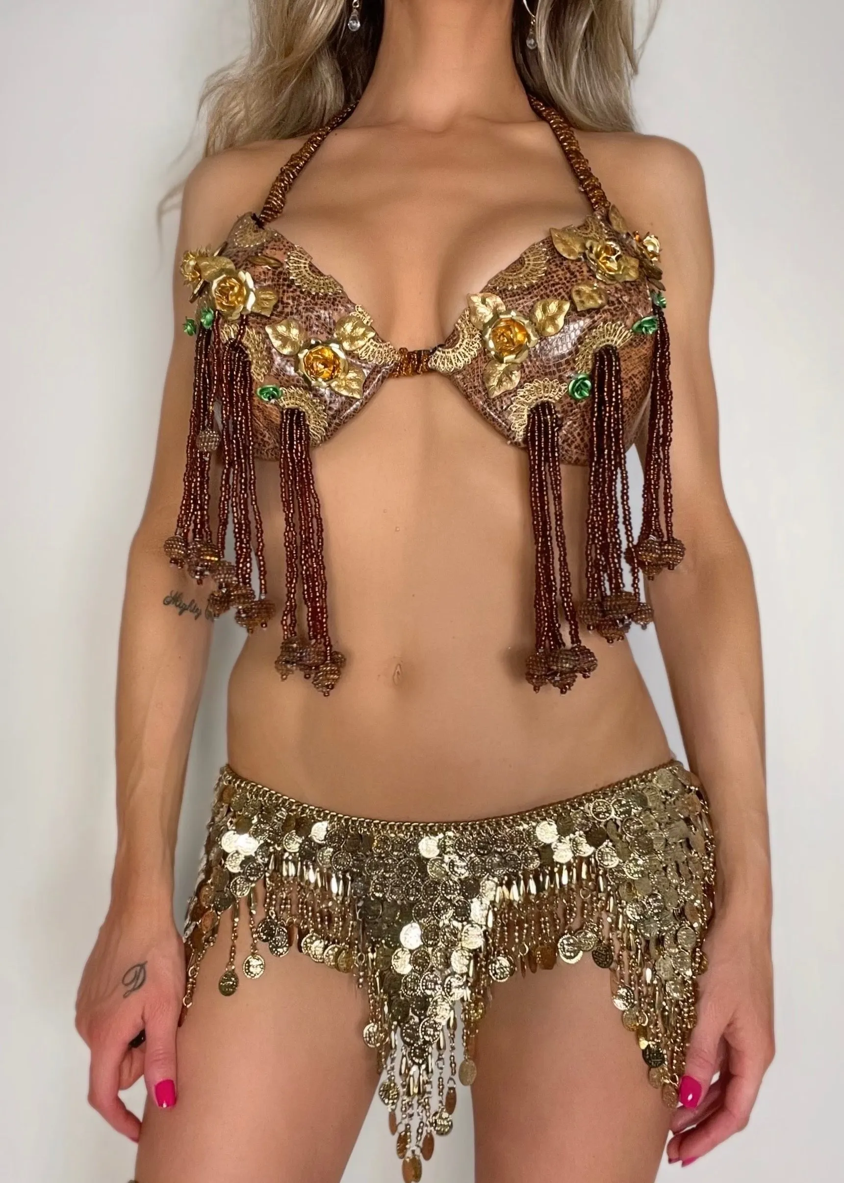 Warrior Princess Handmade Vintage Belly Dance Bra Top | Boho Steampunk Festival Style