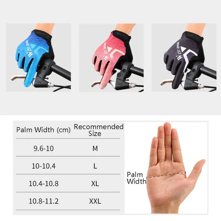 WEST BIKING YP0211216 Riding Gloves Bike Shock Absorption Touch Screen Full Finger Glove, Size: M(Black)