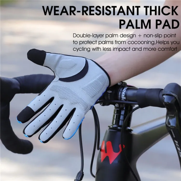 WEST BIKING YP0211216 Riding Gloves Bike Shock Absorption Touch Screen Full Finger Glove, Size: M(Black)