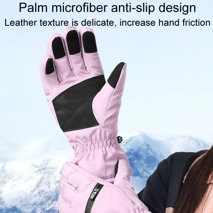 Winter Padded Ski Finger Gloves Outdoor Windproof Warm Sports Gloves, Size: M(Black)