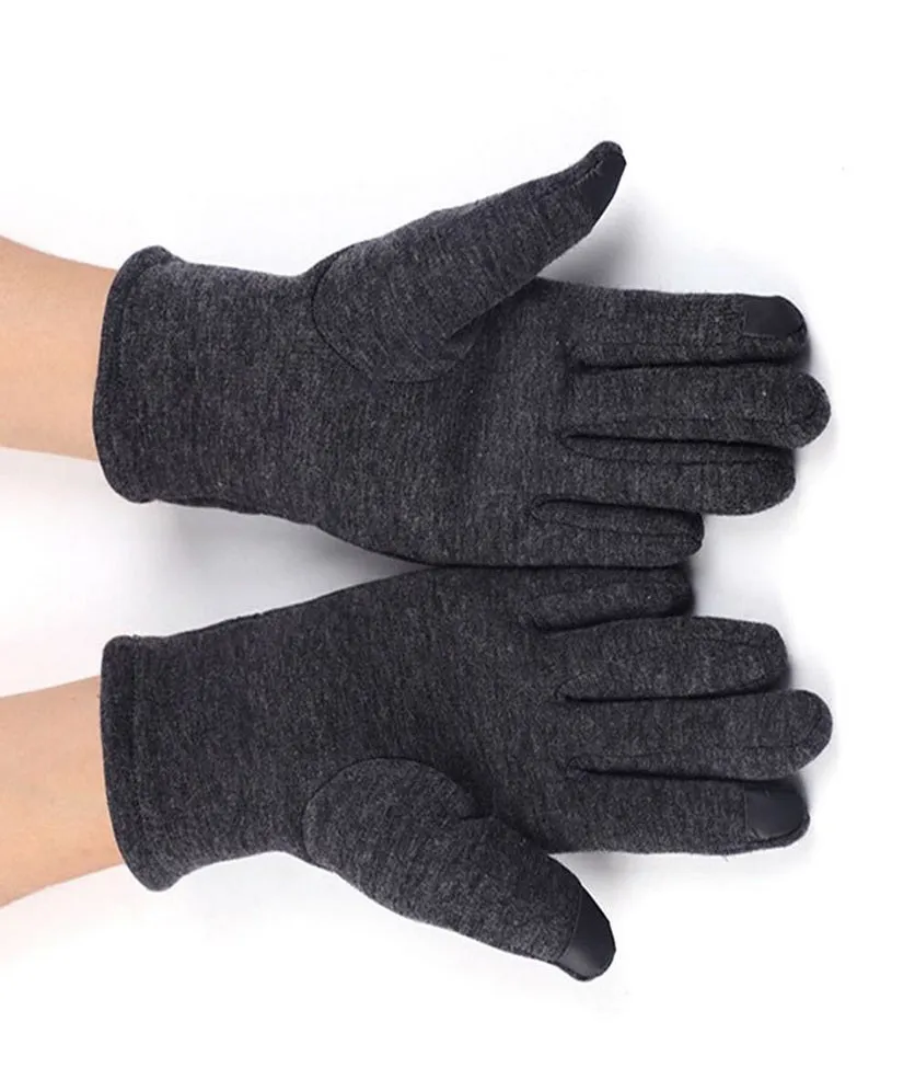 Womens Gloves with Touchscreen Fingers Fleece Lined Stretch Buttons