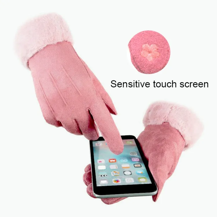 WST-01 Fleece Warm Gloves Autumn and Winter Touchscreen Cycling Gloves(Pink)