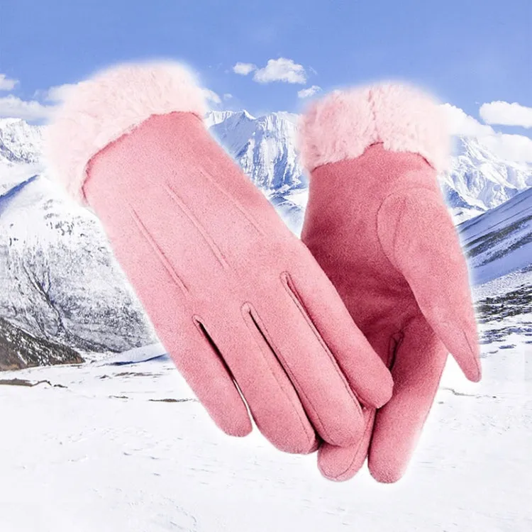 WST-01 Fleece Warm Gloves Autumn and Winter Touchscreen Cycling Gloves(Pink)