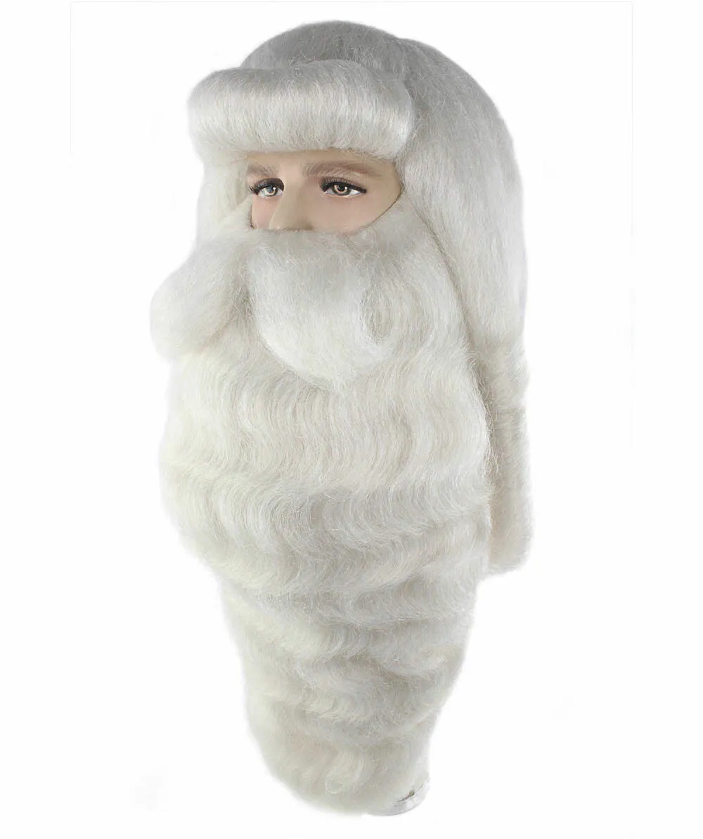 Xmas Party Super Santa Claus Christmas Cosplay Bundle| Wig and Beard Sets | Premium Breathable Capless Cap