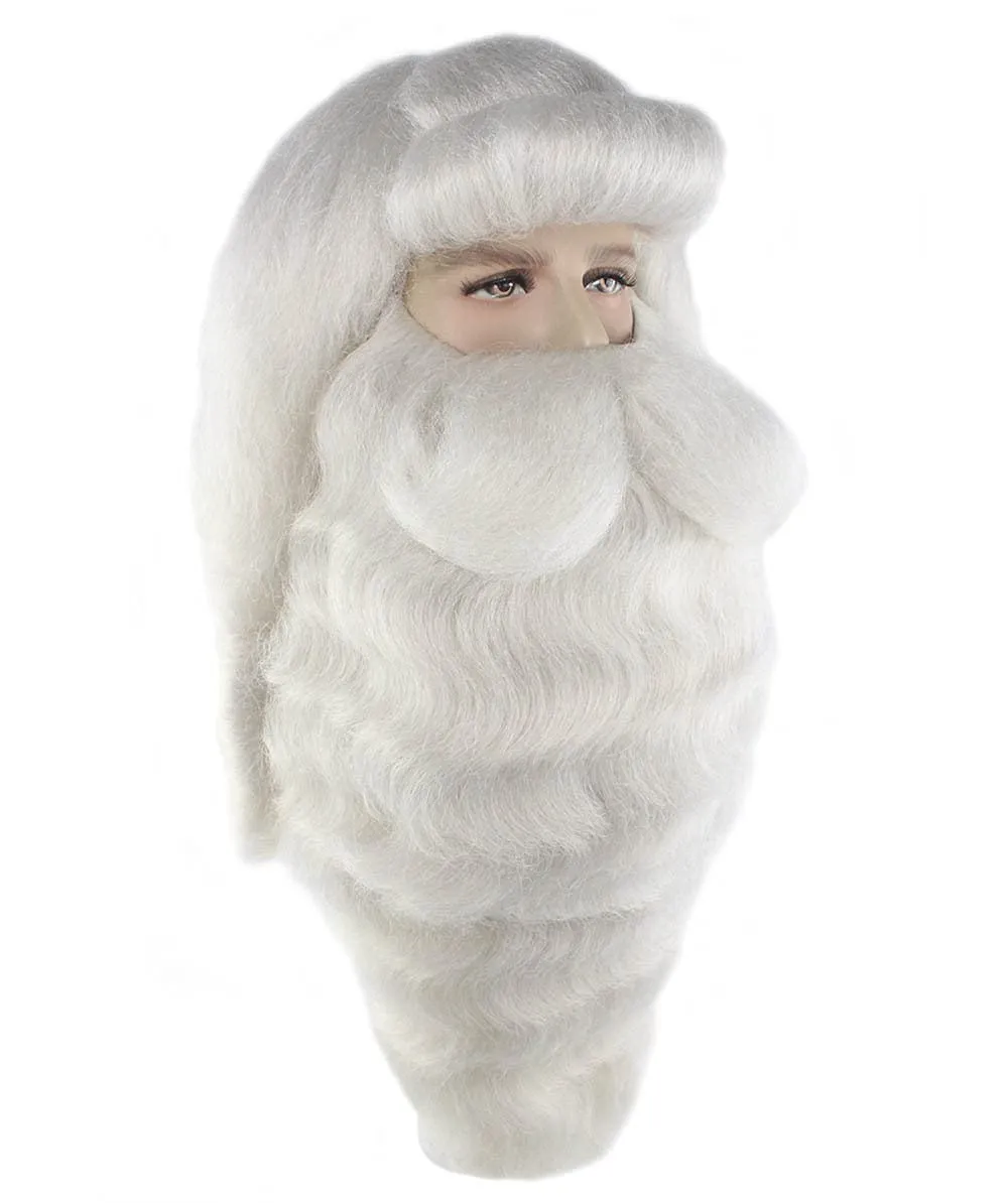 Xmas Party Super Santa Claus Christmas Cosplay Bundle| Wig and Beard Sets | Premium Breathable Capless Cap