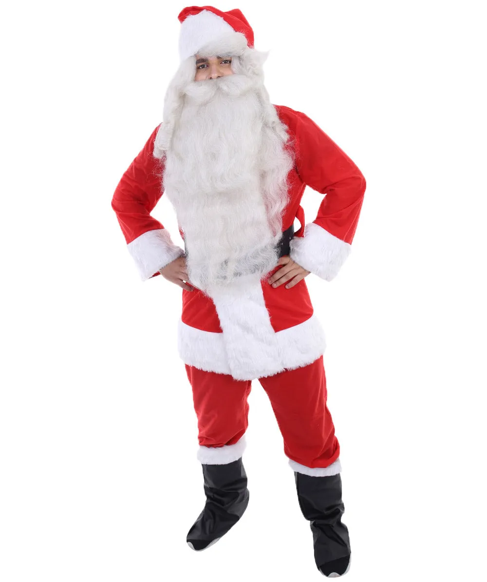 Xmas Party Super Santa Claus Christmas Cosplay Bundle| Wig and Beard Sets | Premium Breathable Capless Cap