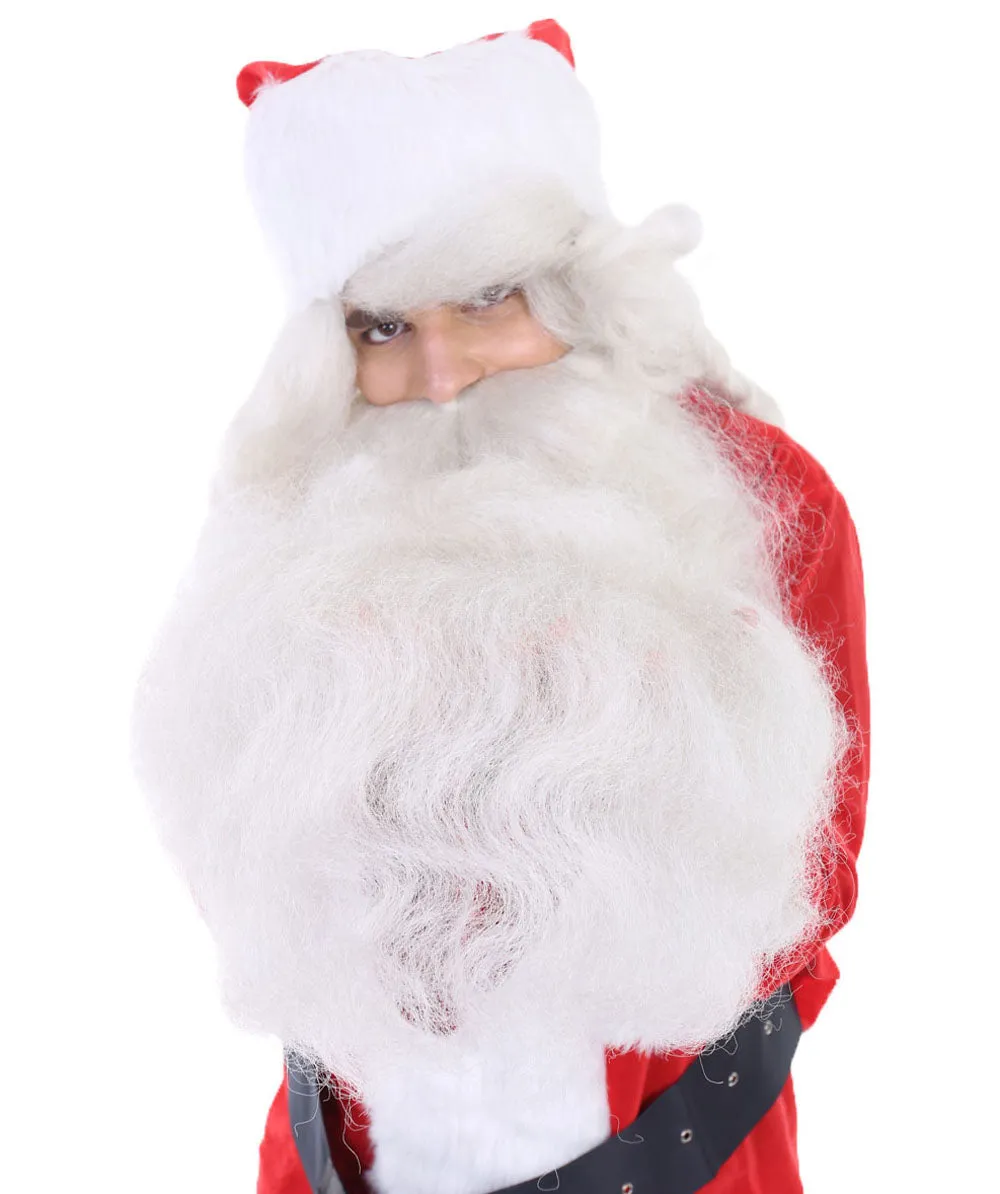 Xmas Party Super Santa Claus Christmas Cosplay Bundle| Wig and Beard Sets | Premium Breathable Capless Cap