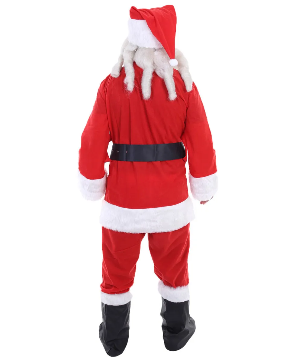 Xmas Party Super Santa Claus Christmas Cosplay Bundle| Wig and Beard Sets | Premium Breathable Capless Cap